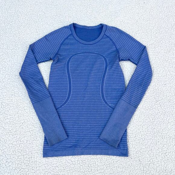 Lululemon Swiftly Tech Long Sleeve Crew Heathered Sapphire Blue NWOT - Picture 1 of 7